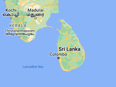 Map showing location of Puttalam (8.0362, 79.8283)
