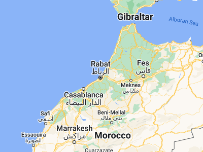 Map showing location of Rabat (34.01325, -6.83255)