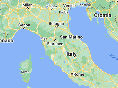 Map showing location of San Giovanni Valdarno (43.56667, 11.53333)