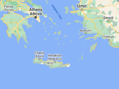 Map showing location of Santorini (36.388604, 25.459644)