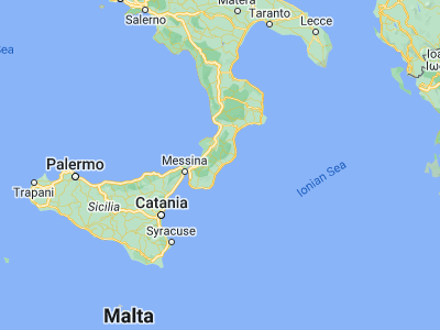 Map showing location of Siderno Superiore (38.28994, 16.26792)