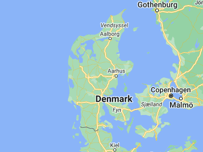Map showing location of Silkeborg (56.1697, 9.54508)