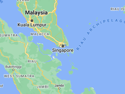 Map showing location of Singapore (1.28967, 103.85007)