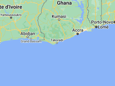 Map showing location of Takoradi (4.88447, -1.75536)