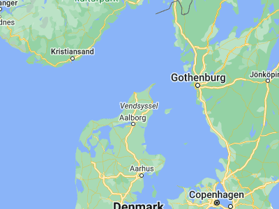 Map showing location of Tårs (57.38333, 10.11667)
