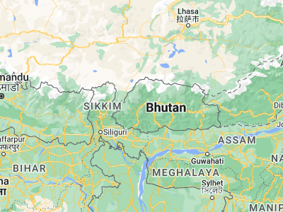 Map showing location of Thimphu (27.46609, 89.64191)