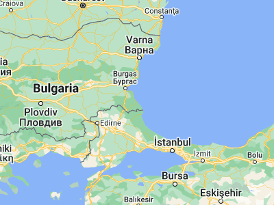 Map showing location of Tsarevo (42.16667, 27.85)