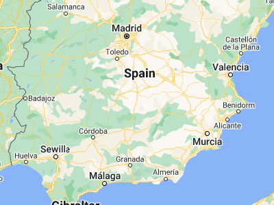 Map showing location of Valdepeñas (38.76211, -3.38483)