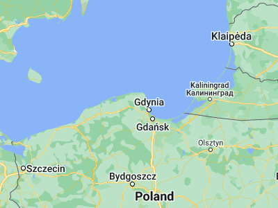 Map showing location of Wejherowo (54.60568, 18.23559)