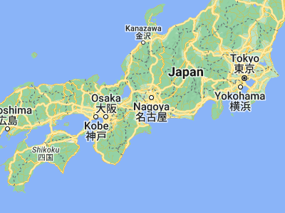 Map showing location of Yokkaichi (34.96667, 136.61667)