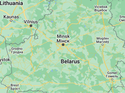 Map showing location of Yubilyeyny (53.8191, 27.5215)