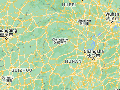 Map showing location of Zhangjiajie (29.12944, 110.47833)