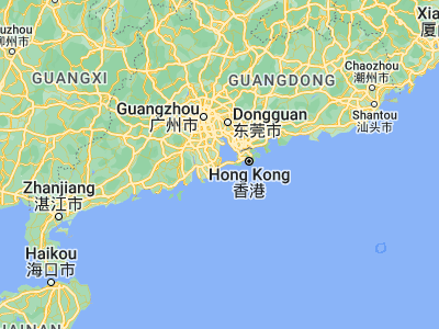 Map showing location of Zhuhai (22.27694, 113.56778)