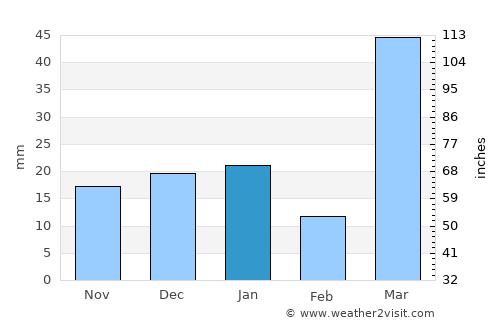 Ad Dawādimī average rain in January