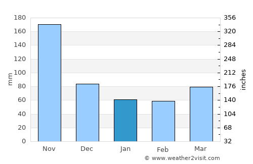 Adjuntas average rain in January