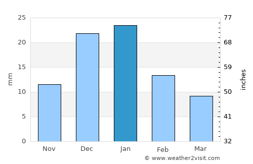 Adolfo López Mateos average rain in January