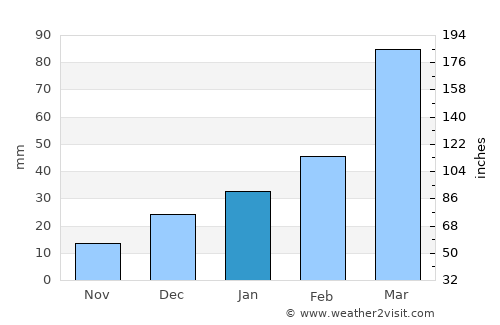 Agrestina average rain in January