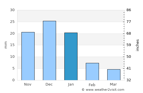 Agua Verde average rain in January