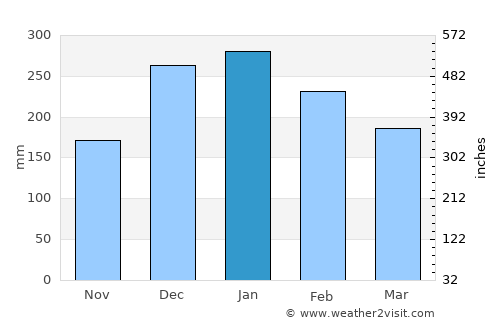 Águas de Lindóia average rain in January
