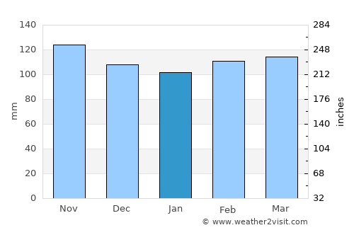Ahipara average rain in January