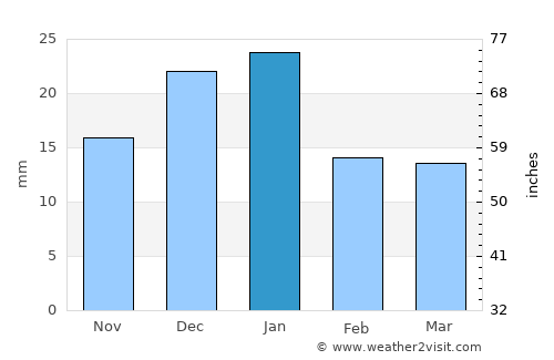 Al Funayţīs average rain in January