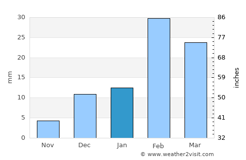 Al Liwā’ average rain in January