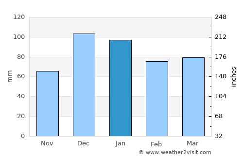 Aladağ average rain in January