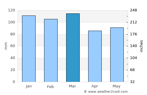 Alamo average rain in March