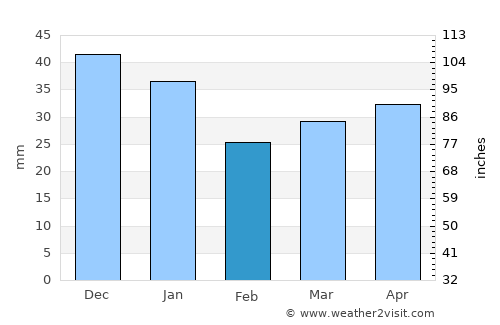 Alavus average rain in February