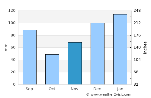 Albany average rain in November