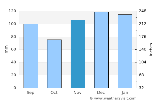 Albany average rain in November