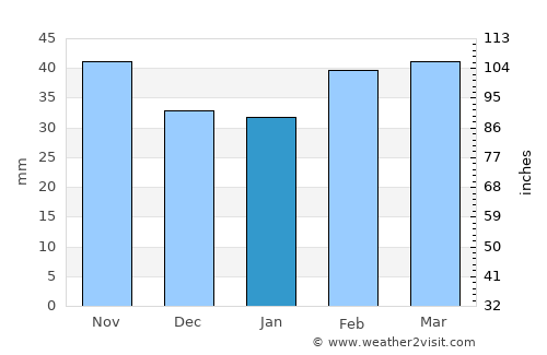 Albany average rain in January