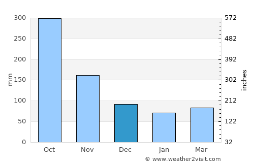 Albert Town average rain in December