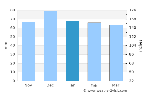 Albi average rain in January