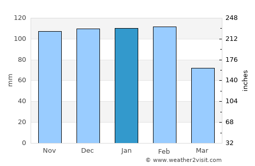Alcains average rain in January