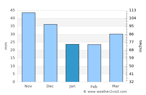 Aldgate average rain in January