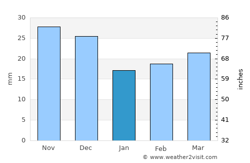 Aldinga average rain in January