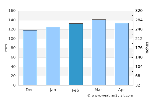 Alegrete average rain in February