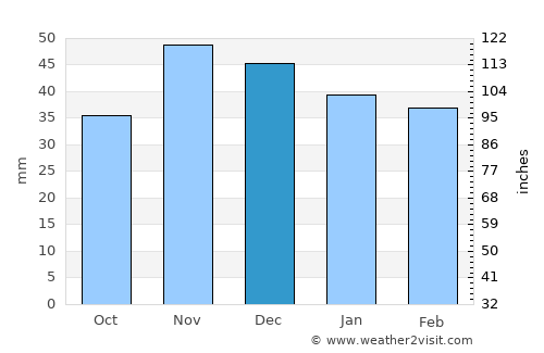 Alexandria average rain in December