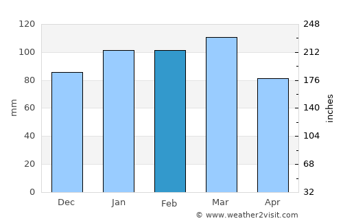 Allendale average rain in February