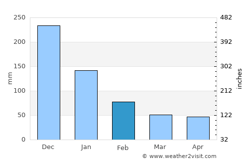 Allende average rain in February