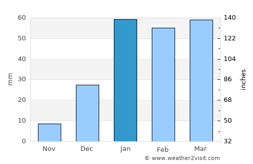 Almora average rain in January