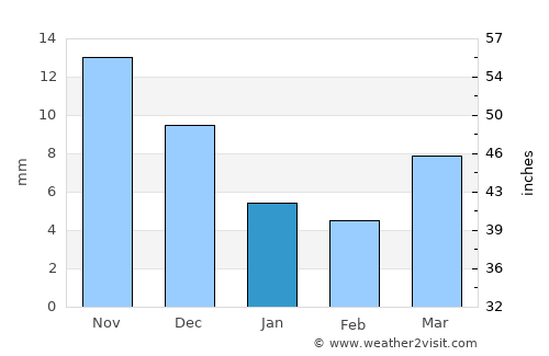 Altay average rain in January