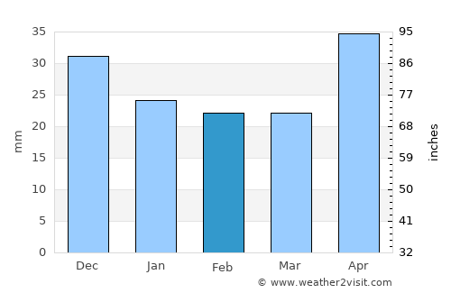 Altayskoye average rain in February