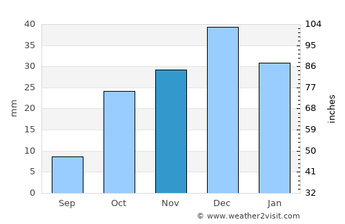 Altınhisar average rain in November