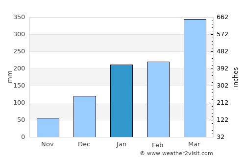 Altos average rain in January