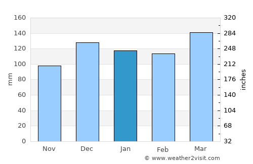 Altos de Chipión average rain in January