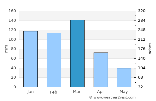Altos de Chipión average rain in March