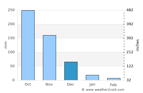 Amadeo average rain in December
