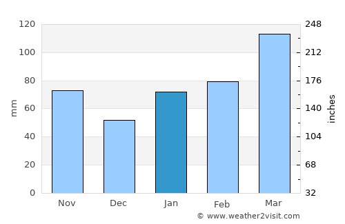 Amagi average rain in January
